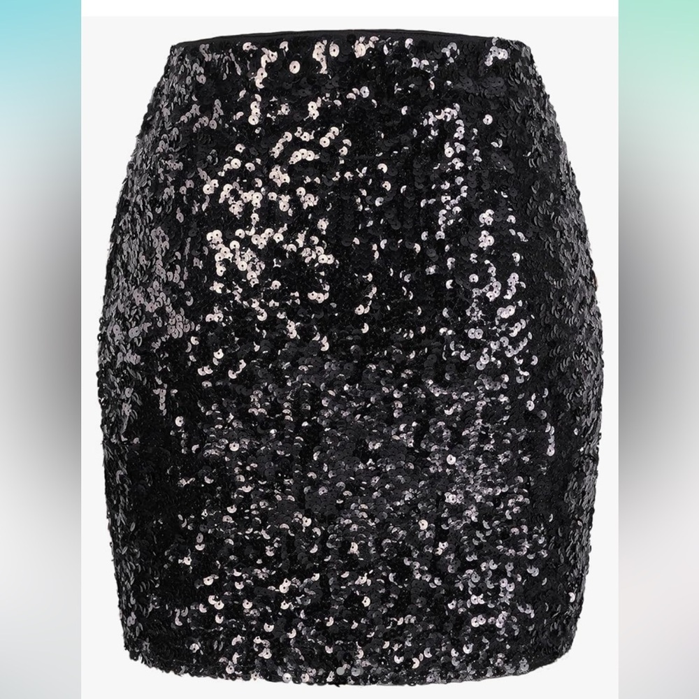 NWT Black Sequin Mini Skirt